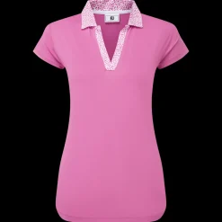 Cap Sleeve Print Trim Lisle