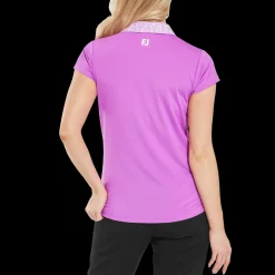 Cap Sleeve Print Trim Lisle