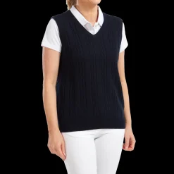 Women's Wool Blend Cable Knit V-Neck Vest