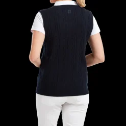 Women's Wool Blend Cable Knit V-Neck Vest