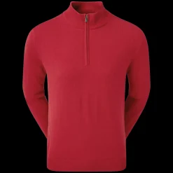 Wool Blend 1/2 Zip Lined Pullover