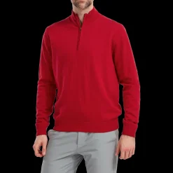 Wool Blend 1/2 Zip Lined Pullover