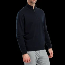 Wool Blend 1/2 Zip Lined Pullover